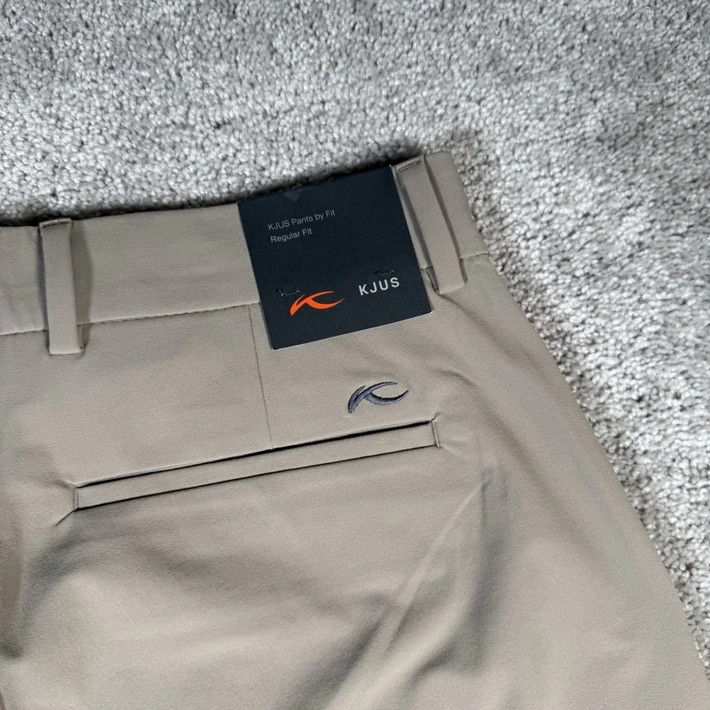 NWT KJUS Performance IKE Regular Fit Golf Pants Men's 30x32 Khaki Tan $189